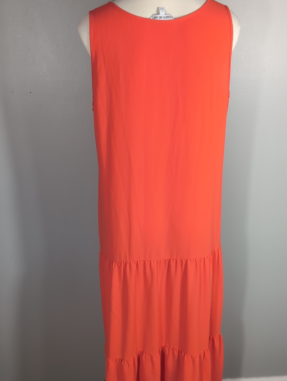 Elizabeth & James orange tiered sleeveless maxi dress, Sz.L. - Picture 4 of 7